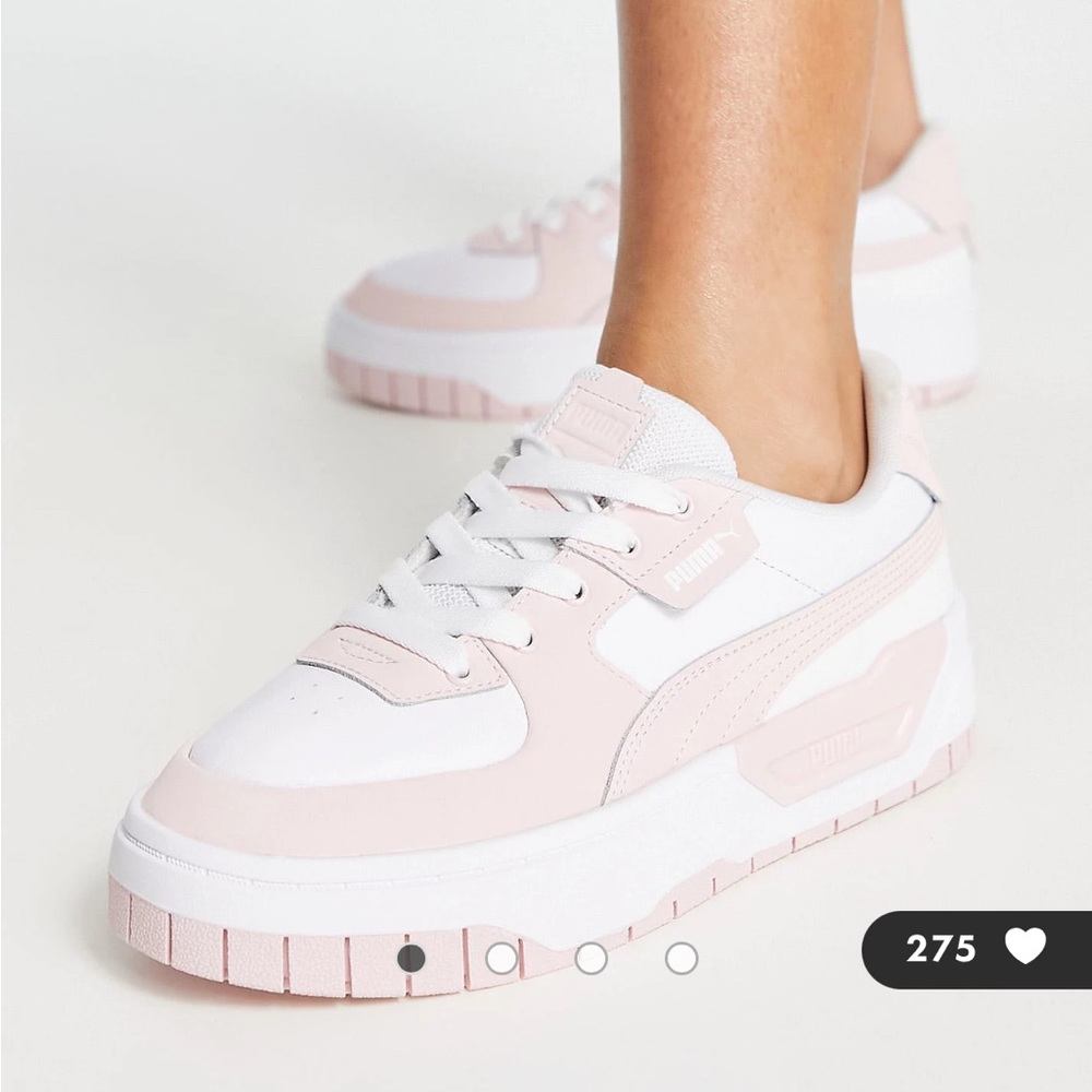 Pink and White Puma sneakers